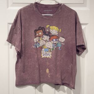 Rugrats Nickelodeon XL T-Shirt Washed Maroon boxy Vintage 90s Y2K Graphic Tee